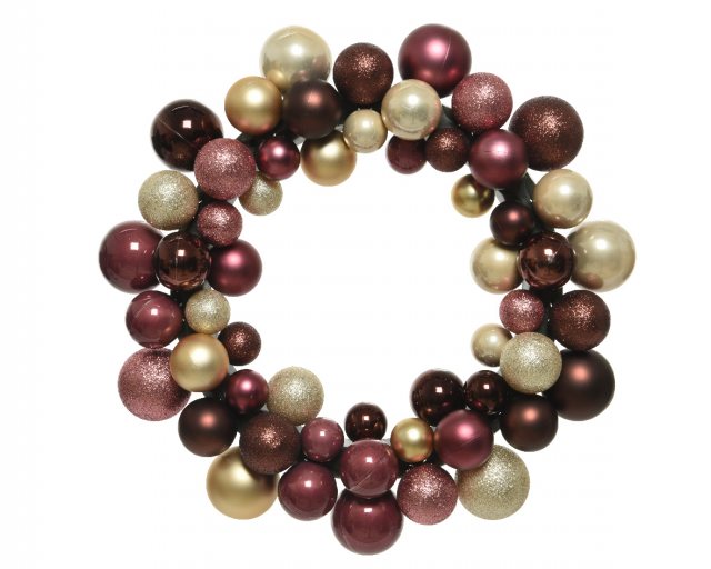 Wreath Shiny Matt Glitter - Bronze / Gold / Pink