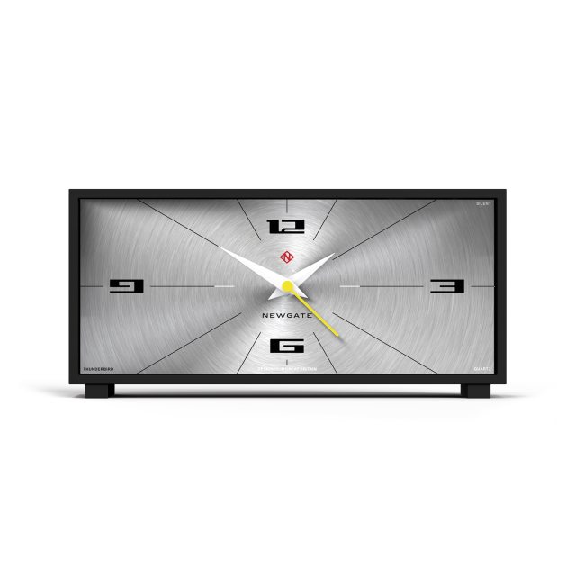 Newgate Thunderbird Mantel Clock Aluminium Rocket Dial