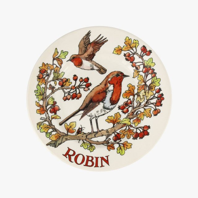 Emma Bridgewater Birds In A Hedgerow Rosehip & Robin 8.5 Inch Plate