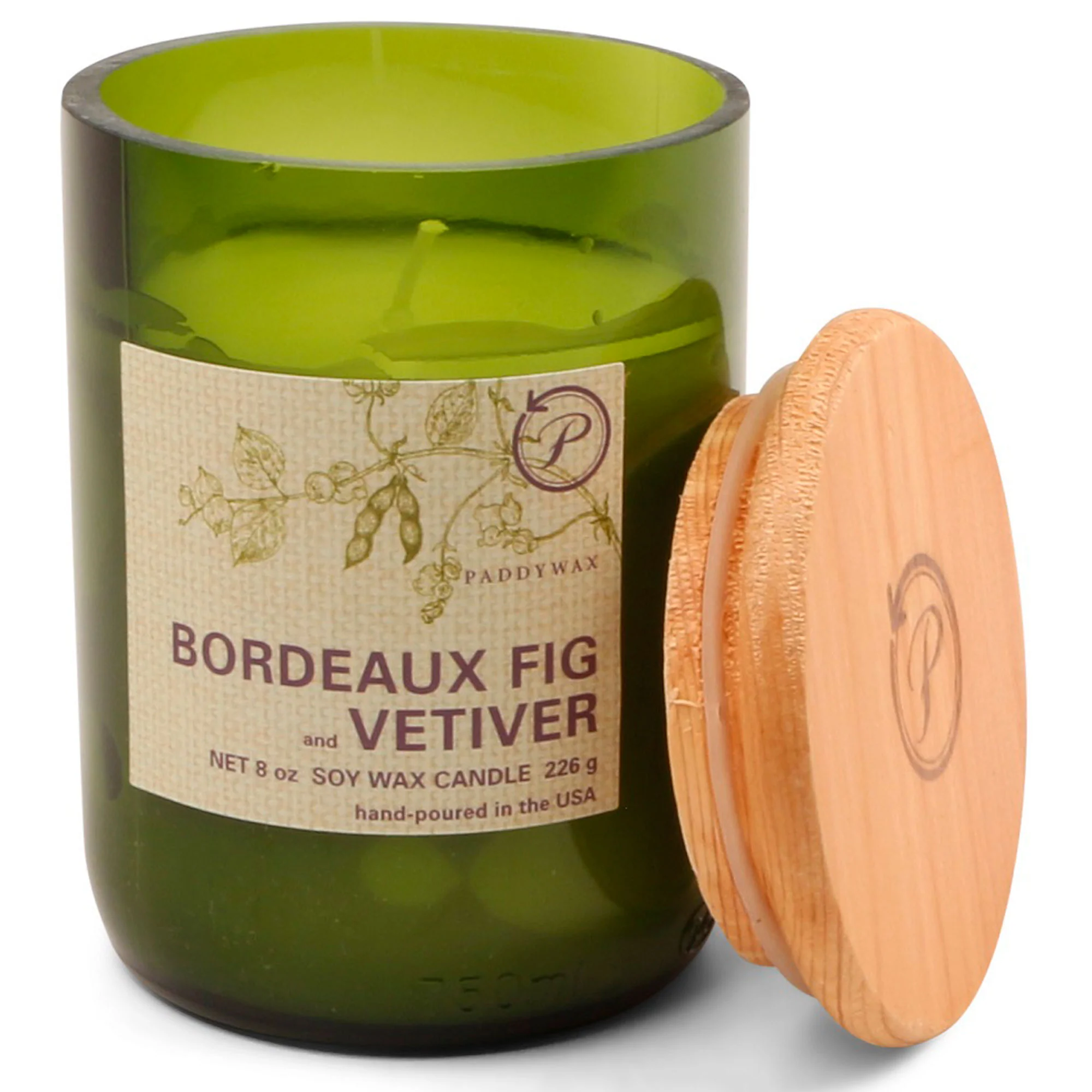 Paddywax Eco Green 8oz Glass Bordeaux Fig & Vetiver