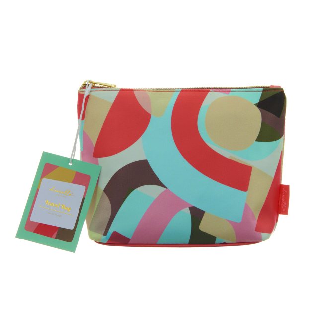 Retro Print Travel Make Up  Bag Small