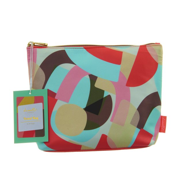 Retro Print Travel Make Up Bag Large