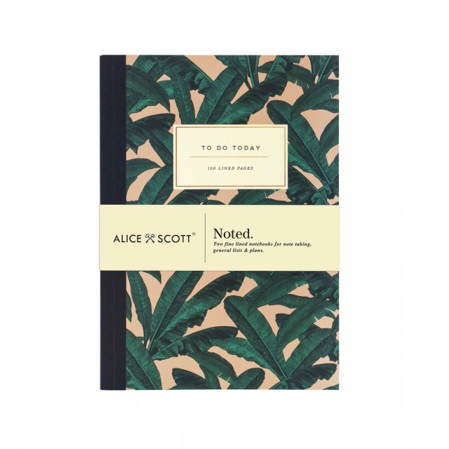 Alice Scott Set of Two A5 Notebooks Palms & Geometric