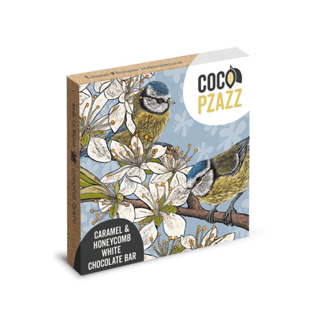 Coco Pzazz x Fox & Boo's Bird Caramel & Honeycomb White Chocolate Bar
