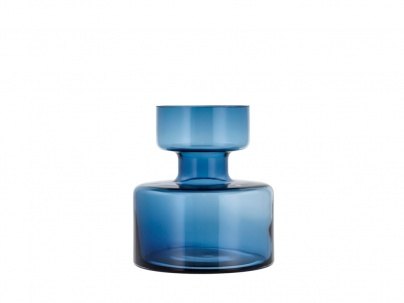 Lyngby Glass Vase Tubular 20cm Blue
