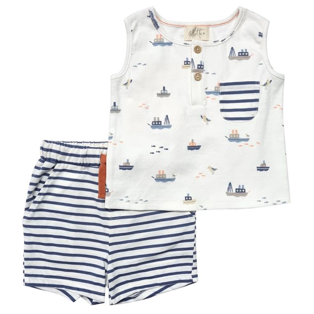 Albetta Nautical Print Tank Set 6-12months