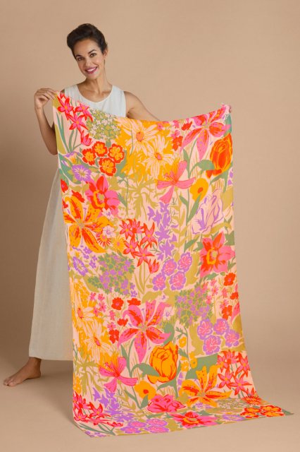 Powder Springtime Wildflowers Print Scarf