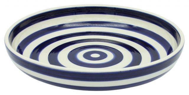 Cobalt Swirl Shallow Bowl