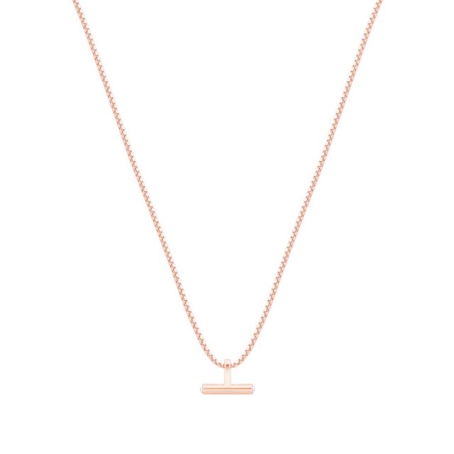 Tipperary Crystal T-Bar Pendant Rose Gold