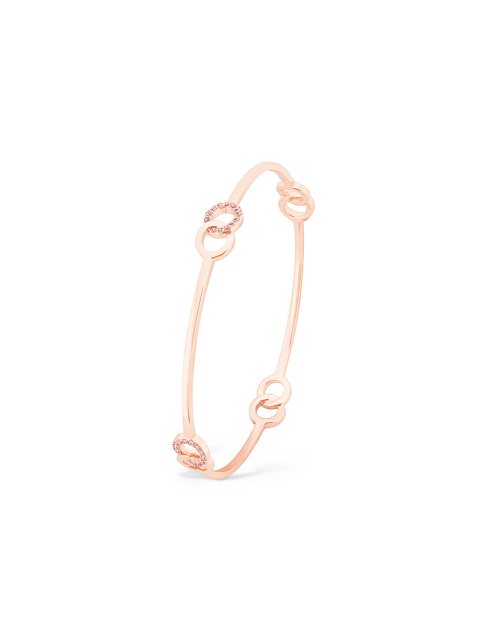 Tipperary Crystal Infinity Bangle Pink CZ Rose Gold