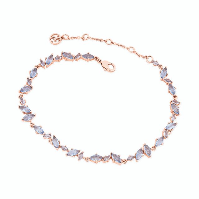 Tipperary Crystal Maureen O'Hara Marquise Blue Rose Gold Bracelet