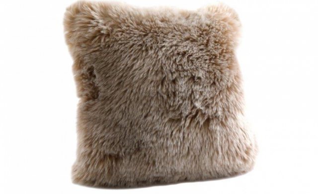 Faux Cream Fur Cushion - Large