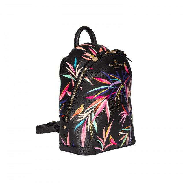 Sara Miller Black Bamboo Mini Backpack | At Portmeirion  display picture 1