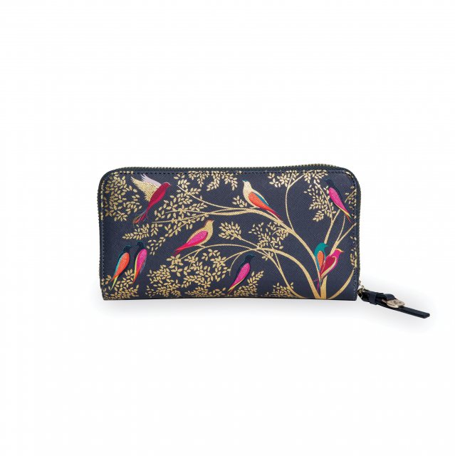 Sara Miller Smokey Blue Birds Large Zip Purse At Portmeirion Online Portmeirion Online