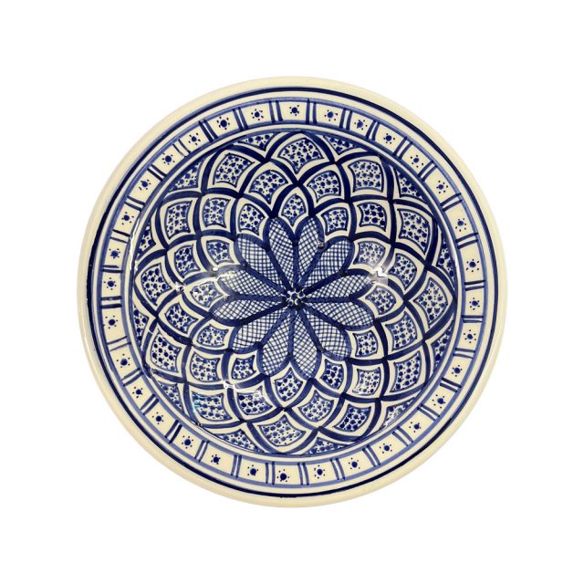 Chrysanthemum Blue & White Desert Dish Medium 20cm