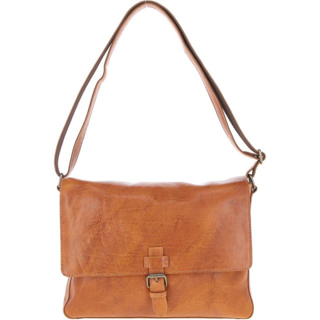 Ashwood David Large Leather Messenger Bag - Tan