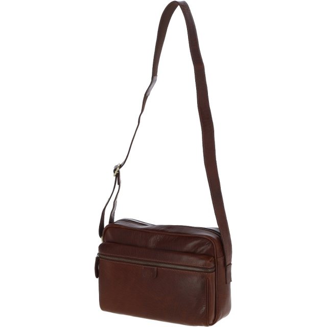 Ashwood Leather Cross Body Handbag Chestnut Tan Large