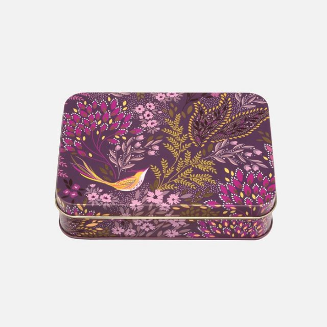 Sara Miller Plum Songbird Small Rectangular Tin