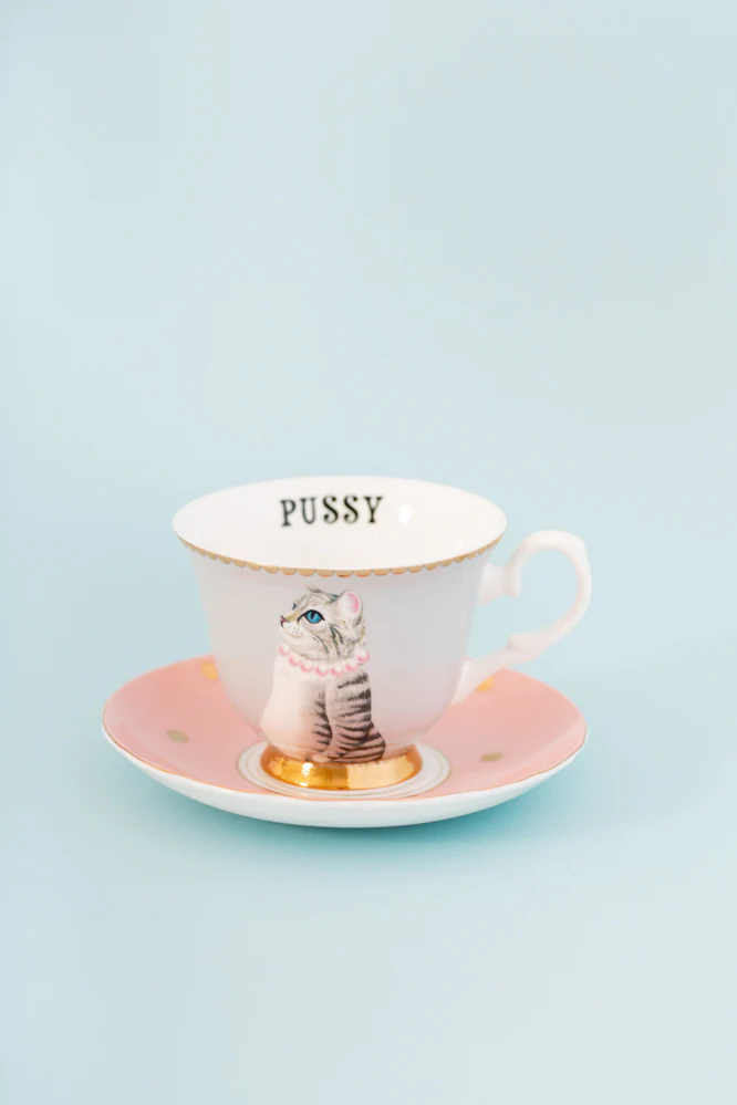 Yvonne Ellen Pussy Cat Teacup & Saucer