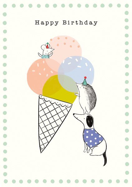 Call Me Frank Happy Birthday Ice Cream Greetings Card