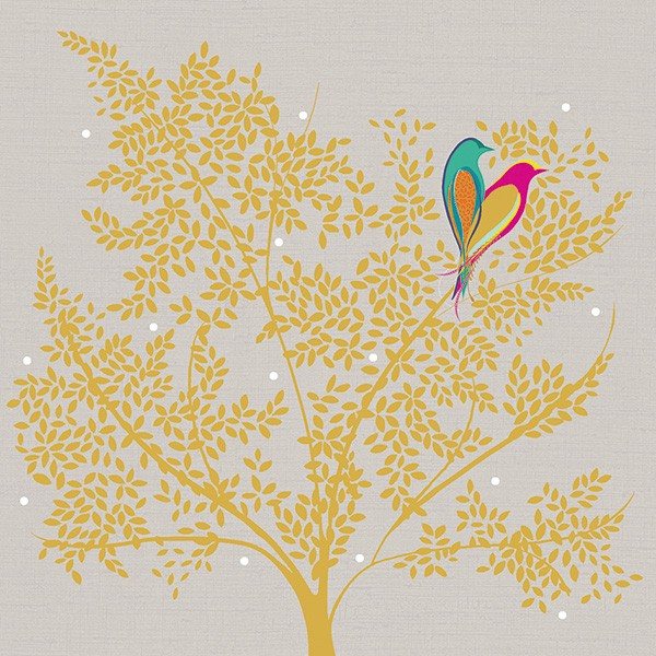 Sara Miller Greetings Card - Two Birds In Tree