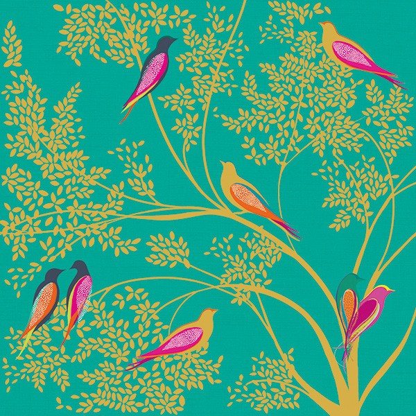 Sara Miller Greetings Card - Birds In Tree