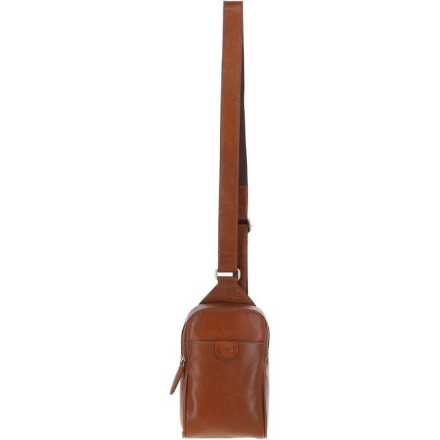 Ashwood Three Pocket Leather Sling Bag - Honey