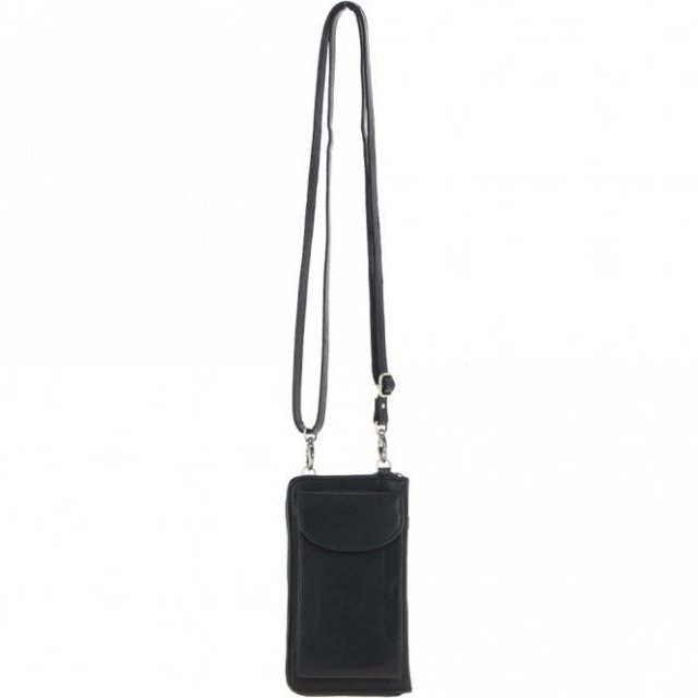 Ashwood Ladies Leather Phonebag/Purse Black