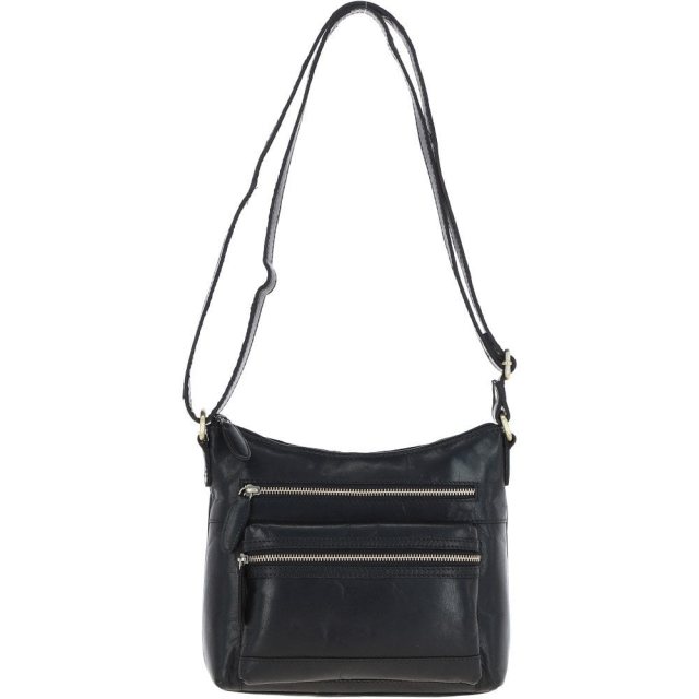 Ashwood Medium Leather Shoulder Bag Black