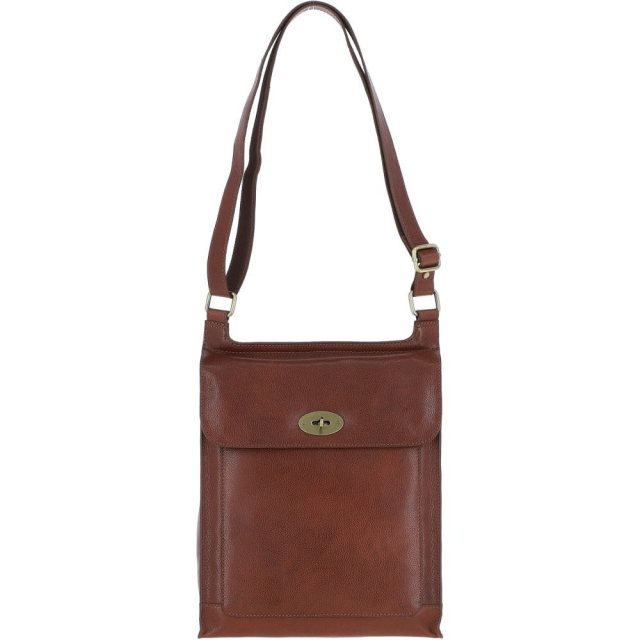 Ashwood Michigan Large Leather Flight Bag - Cognac