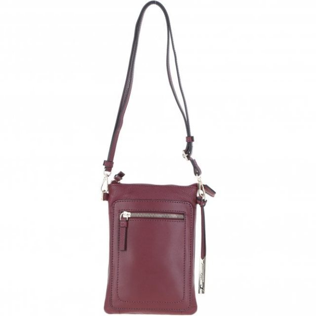 Ashwood Leather Crossbody Smart Phone Bag - Wine