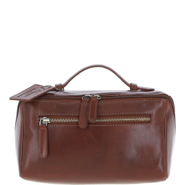 Ashwood Leather Washbag Chestnut