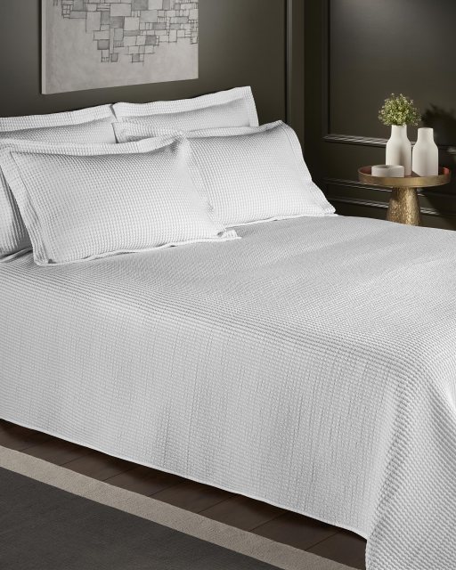 Design Port Waffle Bedspread White Duvet Cover Set