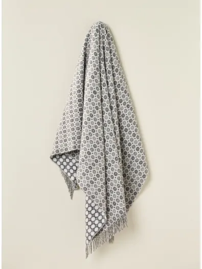 Portmeirion Belvedere Merino Wool Throw - Grey