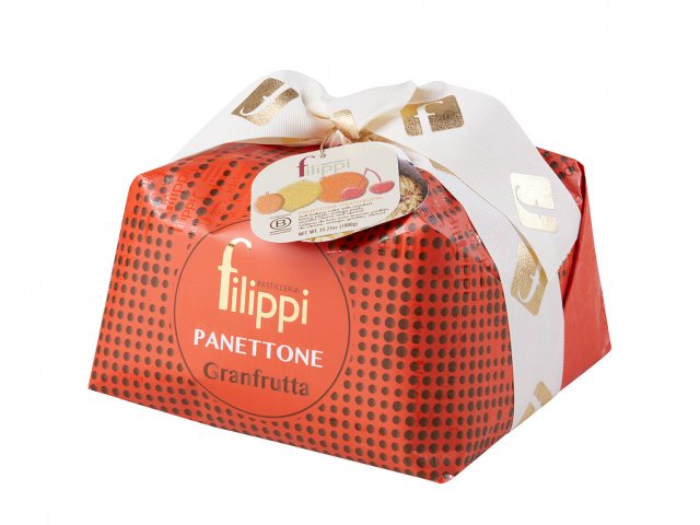 Filippi Panettone Granfrutta With Candied Orange Lemon Apricot & Cherries 500g