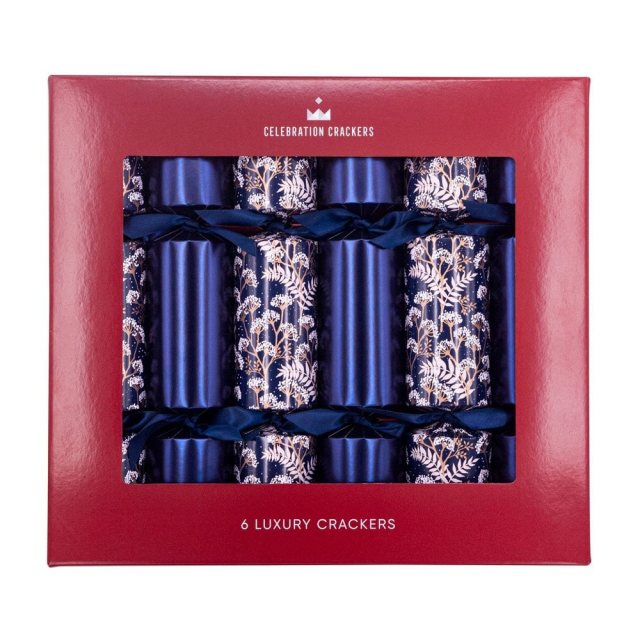 Navy Floral Crackers 6pc