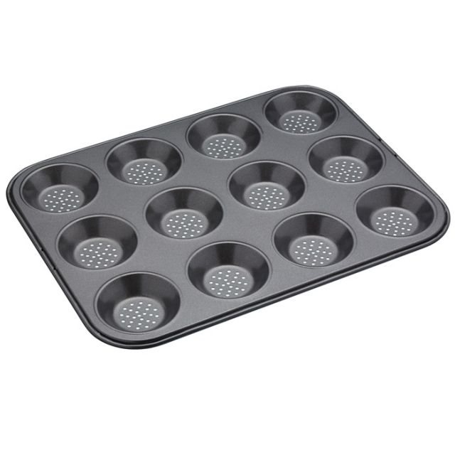 KitchenCraft MasterClass Crusty Bake Non-Stick 12 Hole Shallow Baking Pan