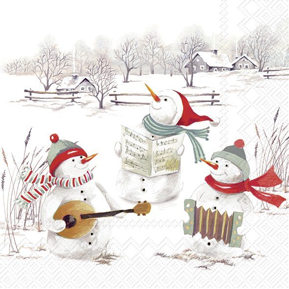 IHR Napkins Musical Snowmen
