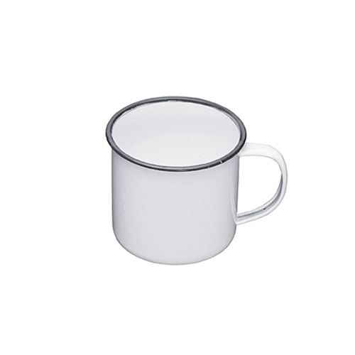 KitchenCraft Living Nostalgia Enamel Mug White/Grey