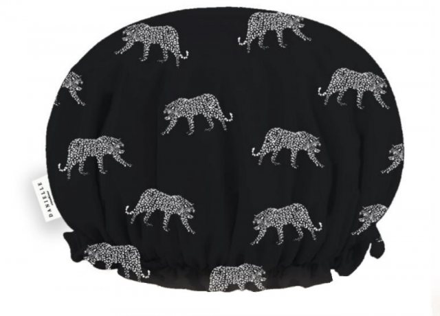 Danielle Creations Black Leopard Shower Cap