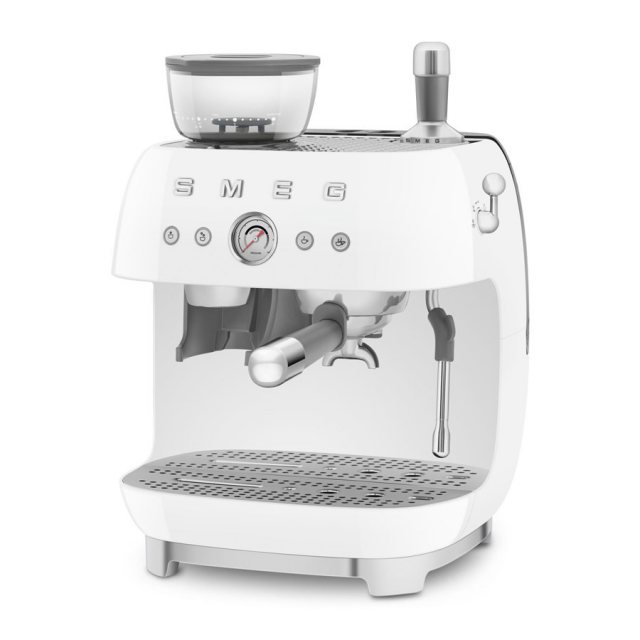 SMEG Espresso Coffee Machine With Grinder - White