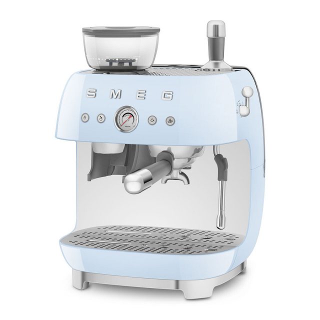 SMEG Espresso Coffee Machine With Grinder - Pastel Blue