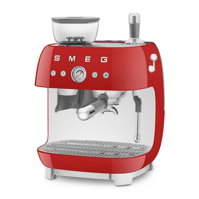 SMEG Espresso Coffee Machine With Grinder - Red