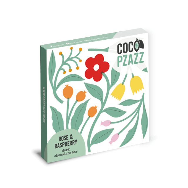 Coco Pzazz x Nina Di Ujdi Rose & Raspberry Dark Chocolate Bar 80g