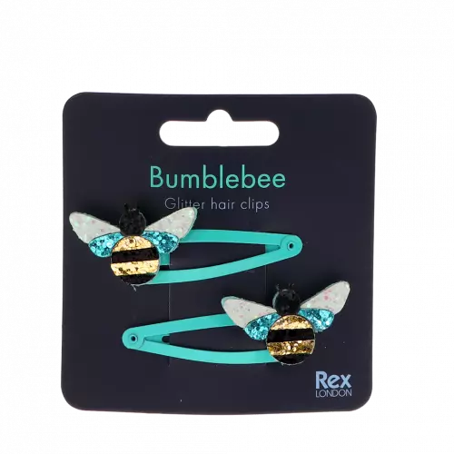 Rex London Bumblebee Glitter Hair Clips Set of 2