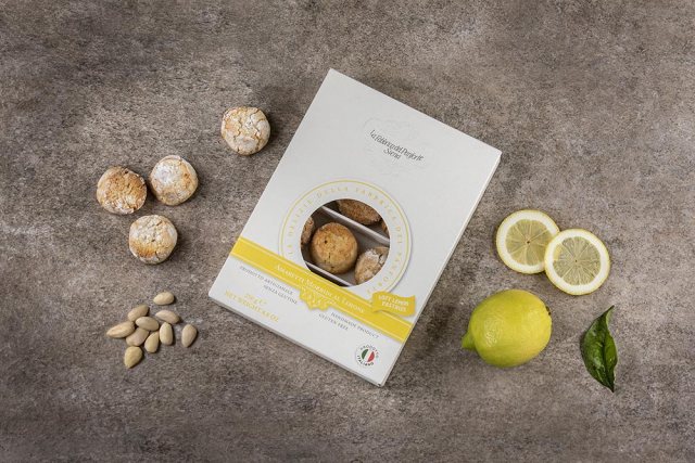 La Fabbrica del Panforte Amaretti Morbidi Limone, Soft Gluten Free Amaretti with Lemon 250g