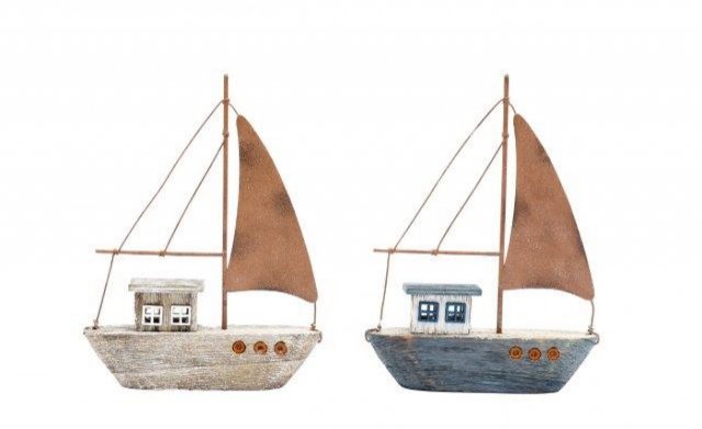 Decorative Boat With Metal Sail