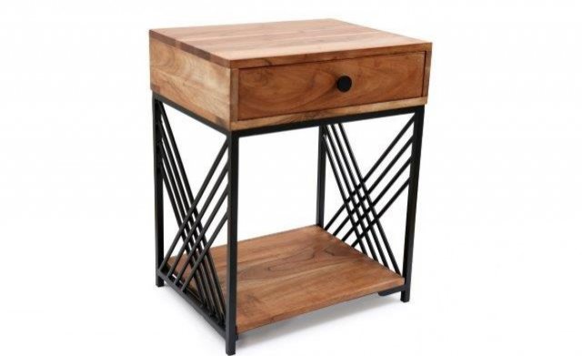 Wooden Drawer & Cross Design Table