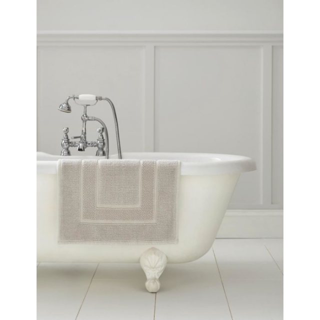 Laura Ashley Border Cotton Dove Grey Bath Mat