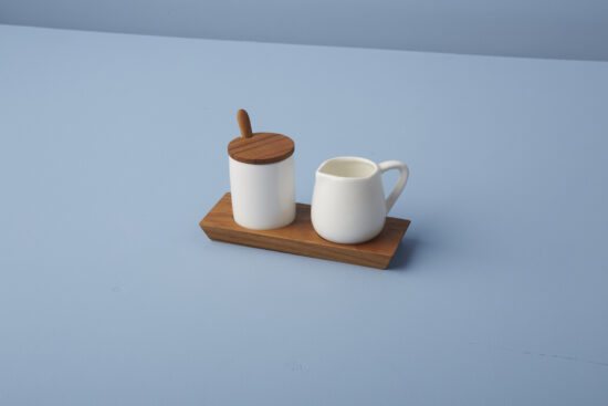 Amelia Teak Cream & Sugar Set